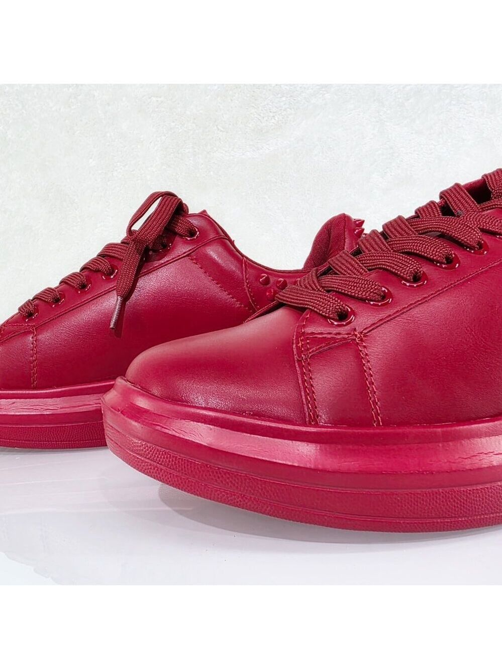 Mens Light Weight Spiked Sneakers Red Prince - Picture 8 of 8